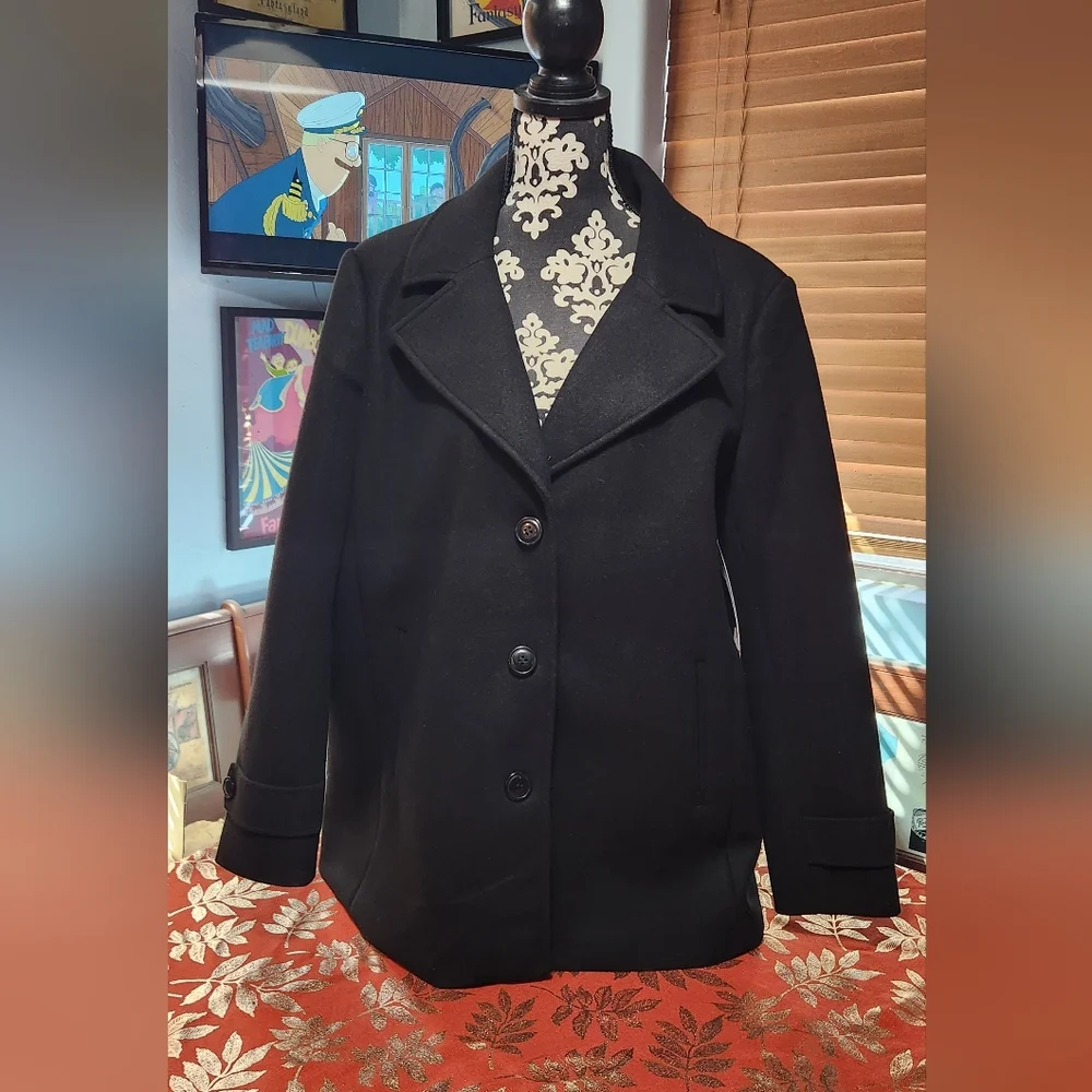Marc New York Black Women's Polyester Coat Sz XXL